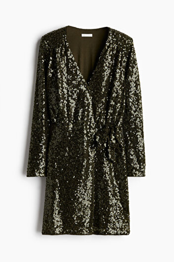 H&M Pullu Anvelop Elbise