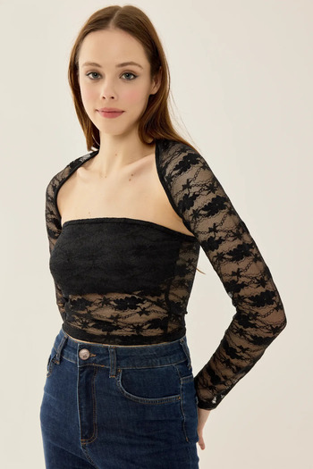 Hiccup Slim Fit Long Sleeve Lace Top