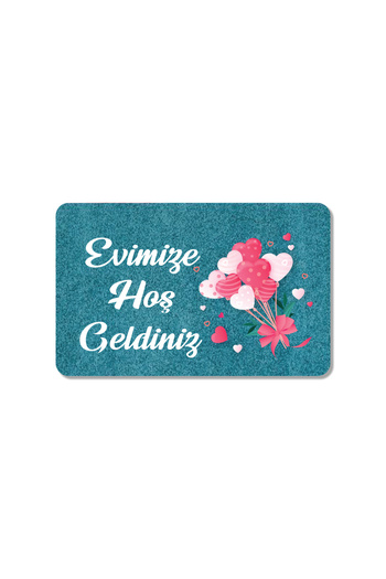 M&H Quality Welcome Written Flower Patterned Digital Door Mat - Washable Door Mat