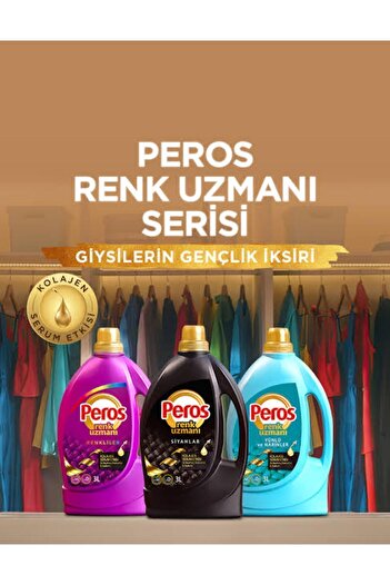 Peros Renk Uzmanı Sıvı Çamaşır Bakım Detarjanı Siyahlar - Renkliler - Bakım Yünlü Narinler 3x3l