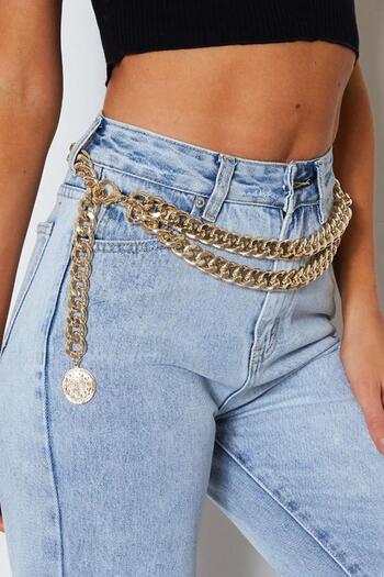 New Obsessions Μεταλλική ζώνη αλυσίδας Thora με Locket Dangle