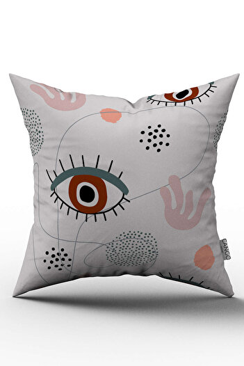 Cango Home Double Sided Gray Pink Modern Eye Patterned Throw Pillow Pillow Case - Cgh248-ct