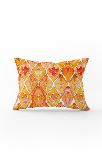 Cango Home Double Sided 35x50 White Orange Abstract Decorative Throw Pillow Pillow Case - Cgh155-3550