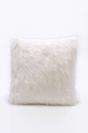 Cango Home White Plush Throw Pillow Cover