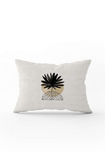 Cango Home 35x50 Yellow (Mustard) Black Botanical Bohemian Scandinavian Patterned Throw Pillow Cover - Double Sided Digital Print