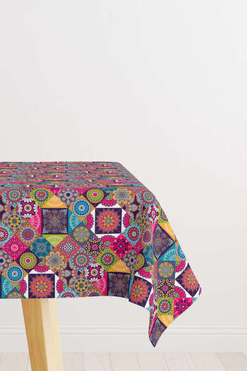 Cango Home Pink Purple Ramadan Themed Motif Patterned Digital Printed Tablecloth Cgh1335-ms