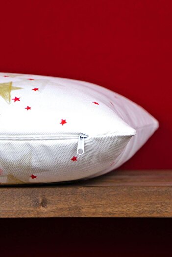 Cango Home Double Sided Red Deer New Year Themed Digital Printed Throw Pillow Cover -cgh1374-ct
