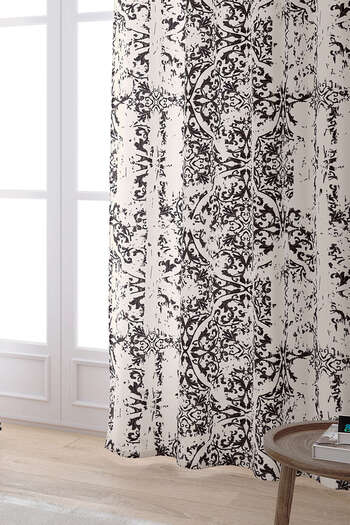 Cango Home Brown Antique Vintage Patterned Digital Printed Curtain Otyk293-pr