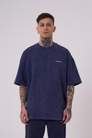 Machinist Ανδρικό μπλουζάκι Luxury Washed Basic Oversize Navy Blue Cloudy