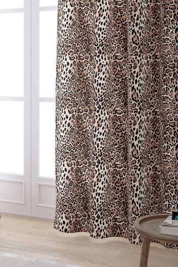 Cango Home Brown Black Leopard Patterned Digital Printed Curtain Cgh370-pr