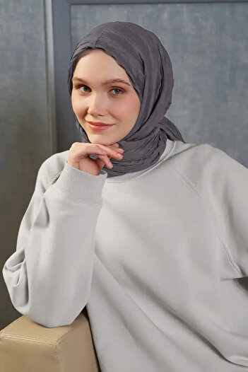 Madame Polo Ahsen Smoked Bamboo Pleated Gülpınar Shawl