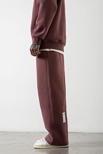 Machinist Plum Baggy Sweatpants - Oversize με ελαστική μέση