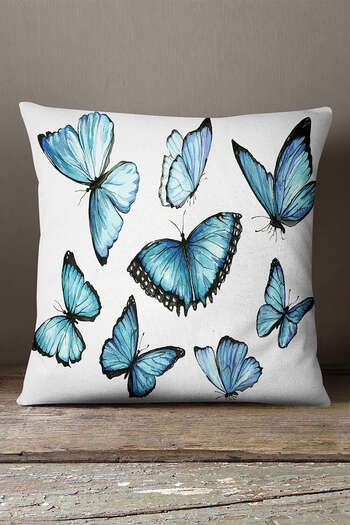INSENSE HOME Кадиффе Babyface Синя подушка з малюнком метелика - Cgh001