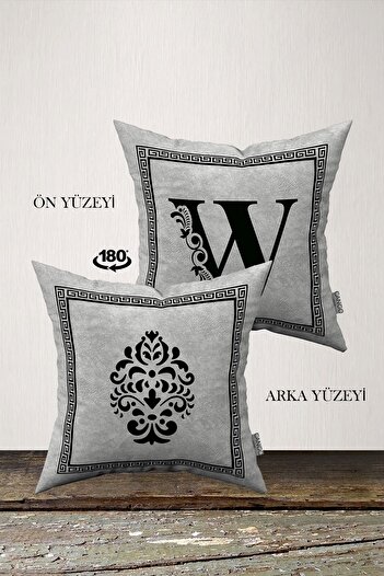 INSENSE HOME Кадифе Babyface Двосторонній чохол для подушки з літерами - Літера W