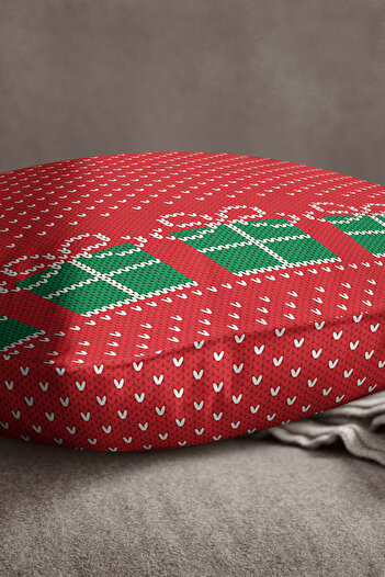 INSENSE HOME Velvet Babyface Red Christmas Themed Throw Pillow Pillow Case - Cgh225