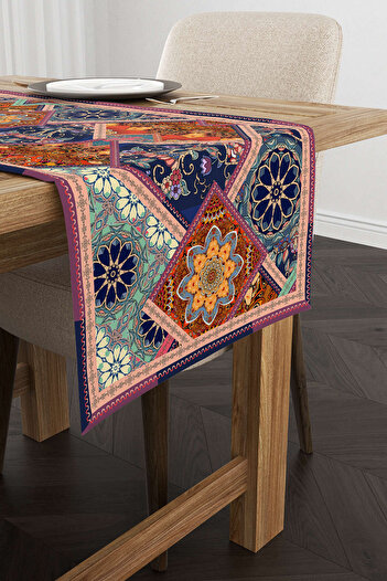 Cango Home Καφέ Πολύχρωμο Ethnic Vintage μοτίβο ψηφιακό τυπωμένο Runner Otyk450-rn