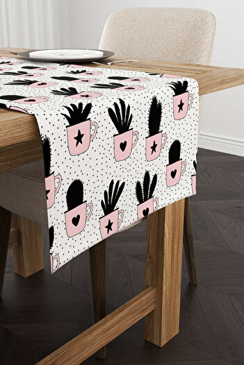 Cango Home Runner cu imprimare digitală cu model alb negru ananas Cgh581-rn