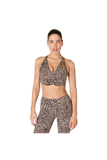 Sweaty Betty Power Contour Plunge Women's Brown Fitness Bra Women's Fitness Bra
