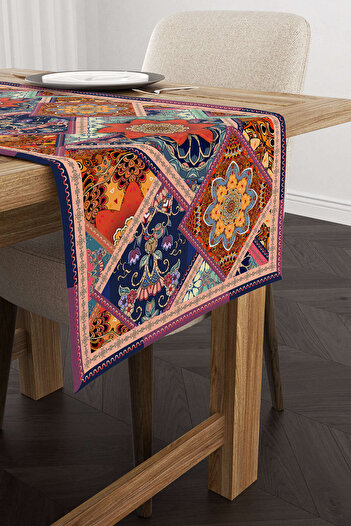 Cango Home Καφέ πολύχρωμο Ethnic Vintage μοτίβο ψηφιακής εκτύπωσης Runner Cgh740-rn