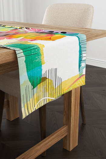 Cango Home Alb, multicolor, modern, abstract, decorativ, cu model, imprimat digital, alergător Cgh1095-rn