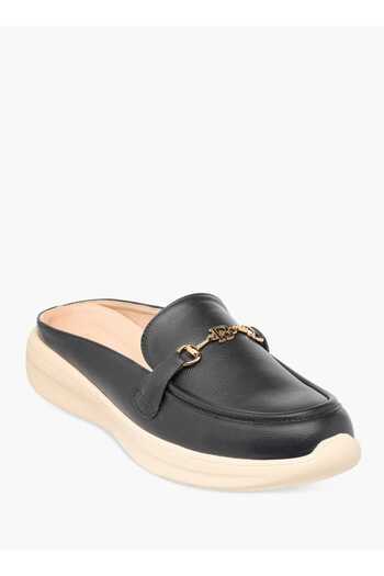 Flora Bella by Shoexpress Flora Bella Monogram Print Buckle Accent Slip-On Mules