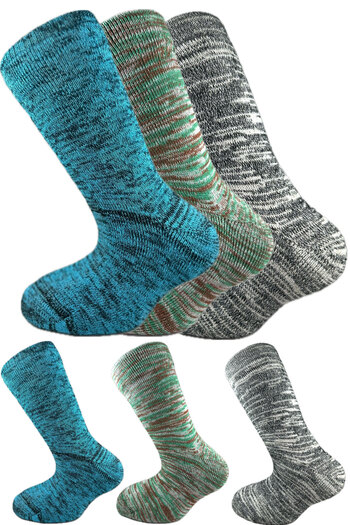 SİHİRLİ AYAKLAR Colorful 3 Pairs Thermal Unisex Men's and Women's Socks - Thick and Warm Heat Sink 38-42