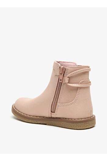 Juniors Solid Ankle Boots with Zip Closure and Heart Patches