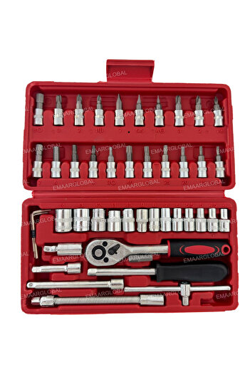 işgör 46 Parça Cr-v 1/4 Cırcırlı Ve Bits Uçları Tam Set Ç Lokma Anahtar Takımı