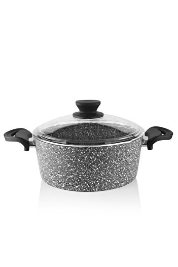 LAVONNI 28 cm Granite Deep Pot Gray
