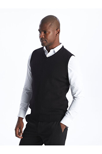 LC Waikiki Standard Mold V-Neck Men's Knitwear Sweater