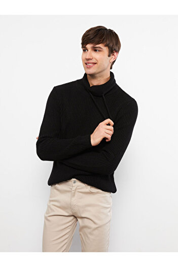 LC Waikiki LCW Casual Monk Collar Long Sleeve Men's Knitwear Sweater