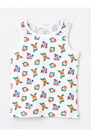 LC Waikiki Lcw Baby Printed Crew Neck Printed Baby Boy Undershirt 3 Pcs