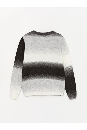 LC Waikiki Lcw Crew Neck Color Block Long Sleeve Boy's Knitwear Sweater