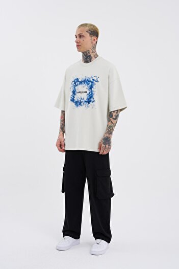 Machinist Smoked Colored Men's Oversize Gray T-Shirt - Macstar Printed