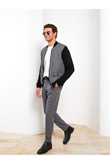 LC Waikiki Herren-Strickmantel mit College-Kragen in Standardform
