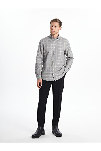 LC Waikiki LCW Regular Fit Довгорукавна сорочка в клітинку з габардину для чоловіків