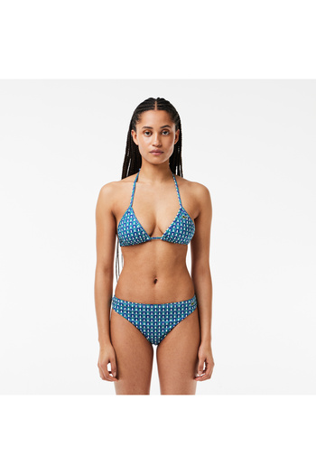 Lacoste Kadın Monogram Mavi Bikini Üstü