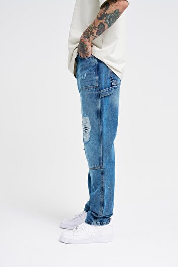 Machinist Ανδρικό Blue Jean - Loose Fit Παντελόνι
