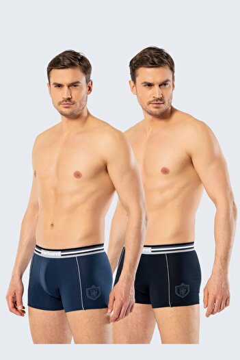 Cacharel Ανδρικό 2-pack Printed Boxer Navy Blue/μαύρο