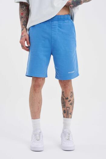 Machinist Men's Luxury Basic Washed Relaxed Blue Shorts