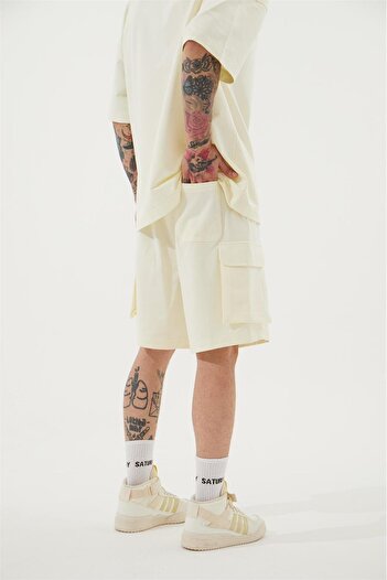 Machinist Ανδρικό σορτς Cargo Pocket Basic Oversize Cream