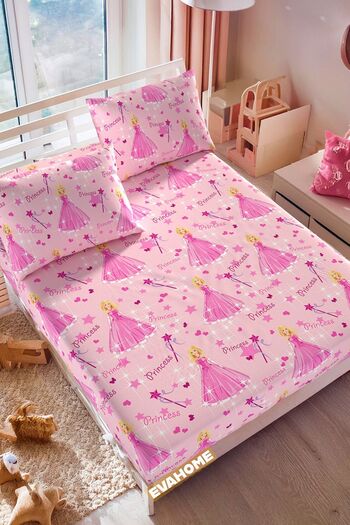 Lorien Princess Patterned Ranforce Fabric Single Elastic Sheet Set (1 Piece Pillow Case)