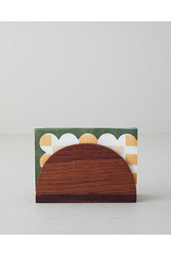 English Home Brown Rustic Iroco Napkin Holder - 16X9.5 cm