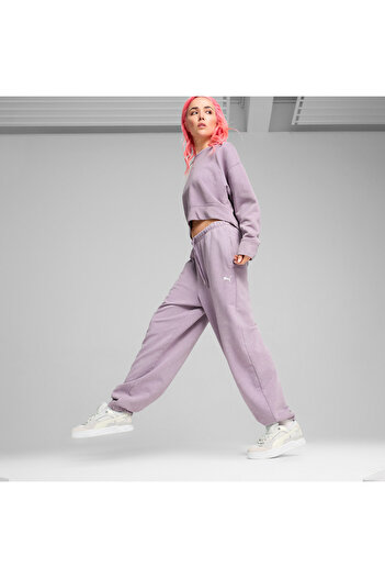 Puma Dare To Relaxed Washed Kadın Mor Eşofman Altı