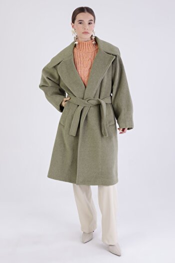 ALLDAY Green Oversize Belted Coat