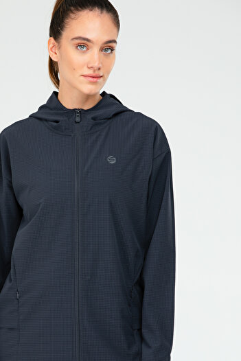 speedlife Smoked Regular Fit Plain Hooded Women's Tunic - Sc1109