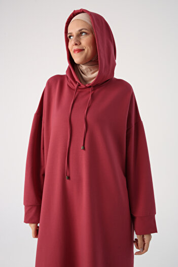 ALLDAY Rose Plus Size Hooded Basic Knitted Dress