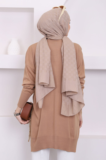 İmajButik Μπισκότο Crew Neck Mercerized Casual Knitwear Tunic