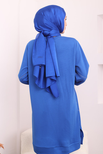 İmajButik Saks Μπλε Κεντημένο Oysh Tunic