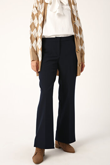 ALLDAY Navy Blue Pocket Wide Leg Trousers